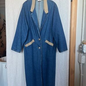 Denim Duster with Tan Accents